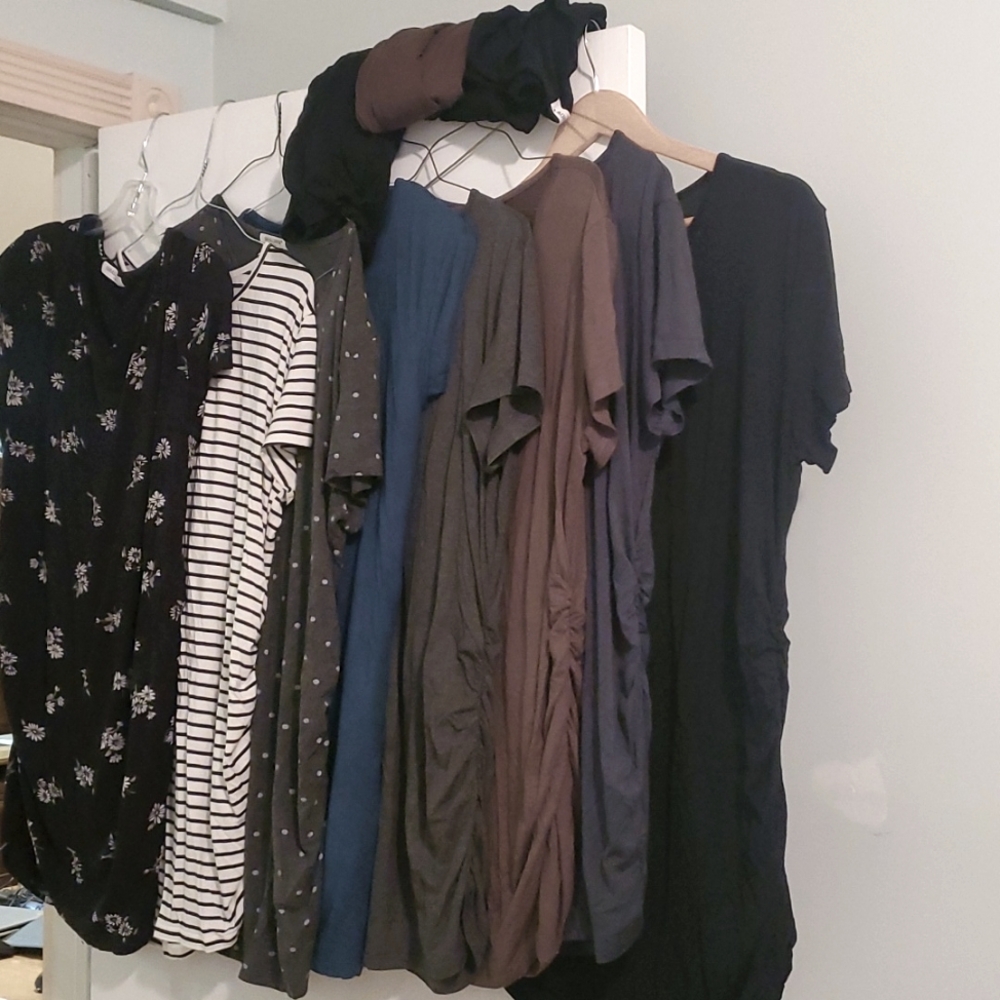 HUGE LOT 11 Smallshow Maternity Rouched shirts 2x XXL Crew T Shirts Lightweight
